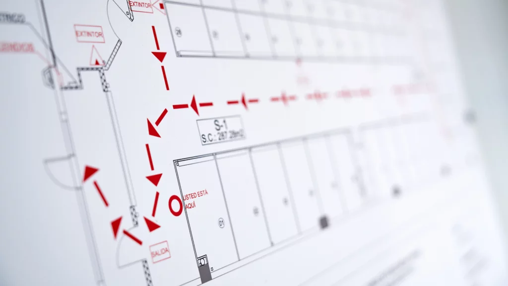 Woningbrand voorkomen_ vluchtplan van een gebouw